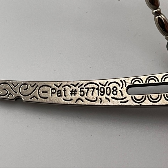 Silver Night Owl Flexi Thick Hair Clip Blue Beaded Accents Large 4” Barrette - Picture 6 of 6